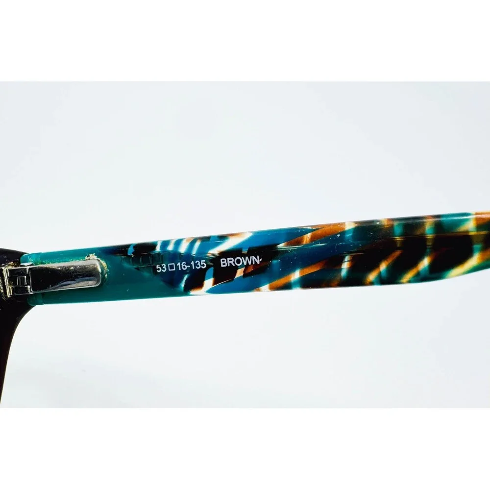 Wittnauer Delaney Eyeglasses Womens Brown Teal Cat Eye Frames 53-16-135